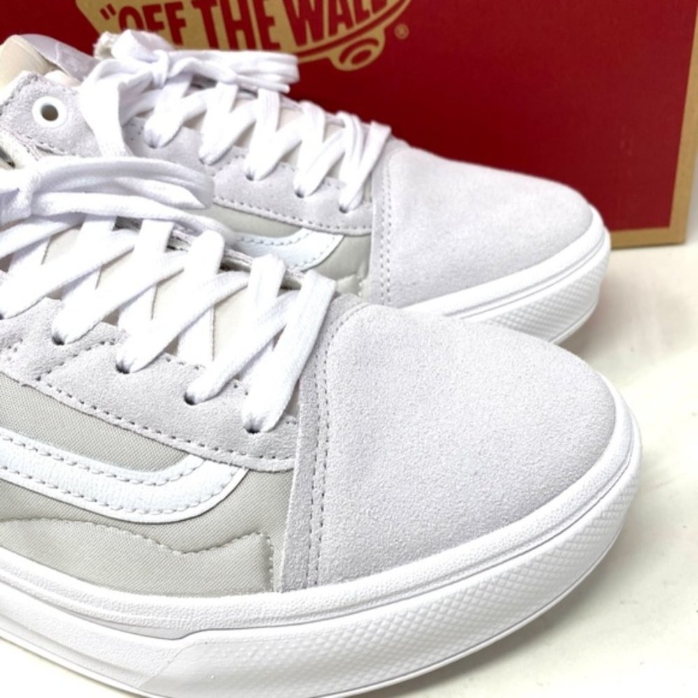 VANS Old Skool Overt CC Platform Shoes White Suede Canvas Men's Low VN0A7Q5ELGX - Picture 7 of 11